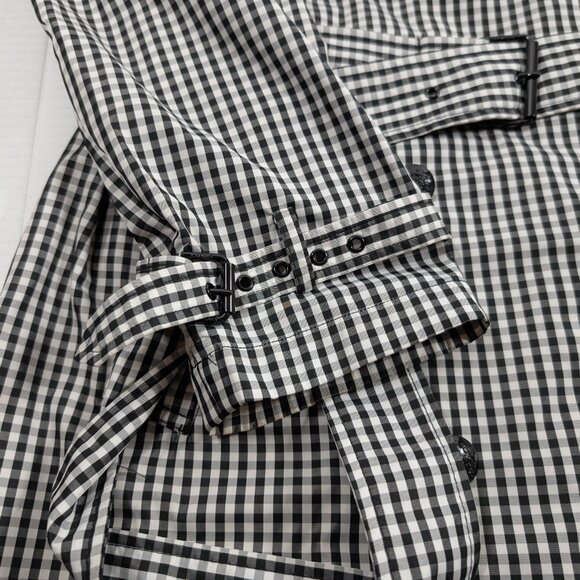 EUC! Lauren Ralph Lauren Gingham Twill Trench Coat SZ 14 - Picture 6 of 10